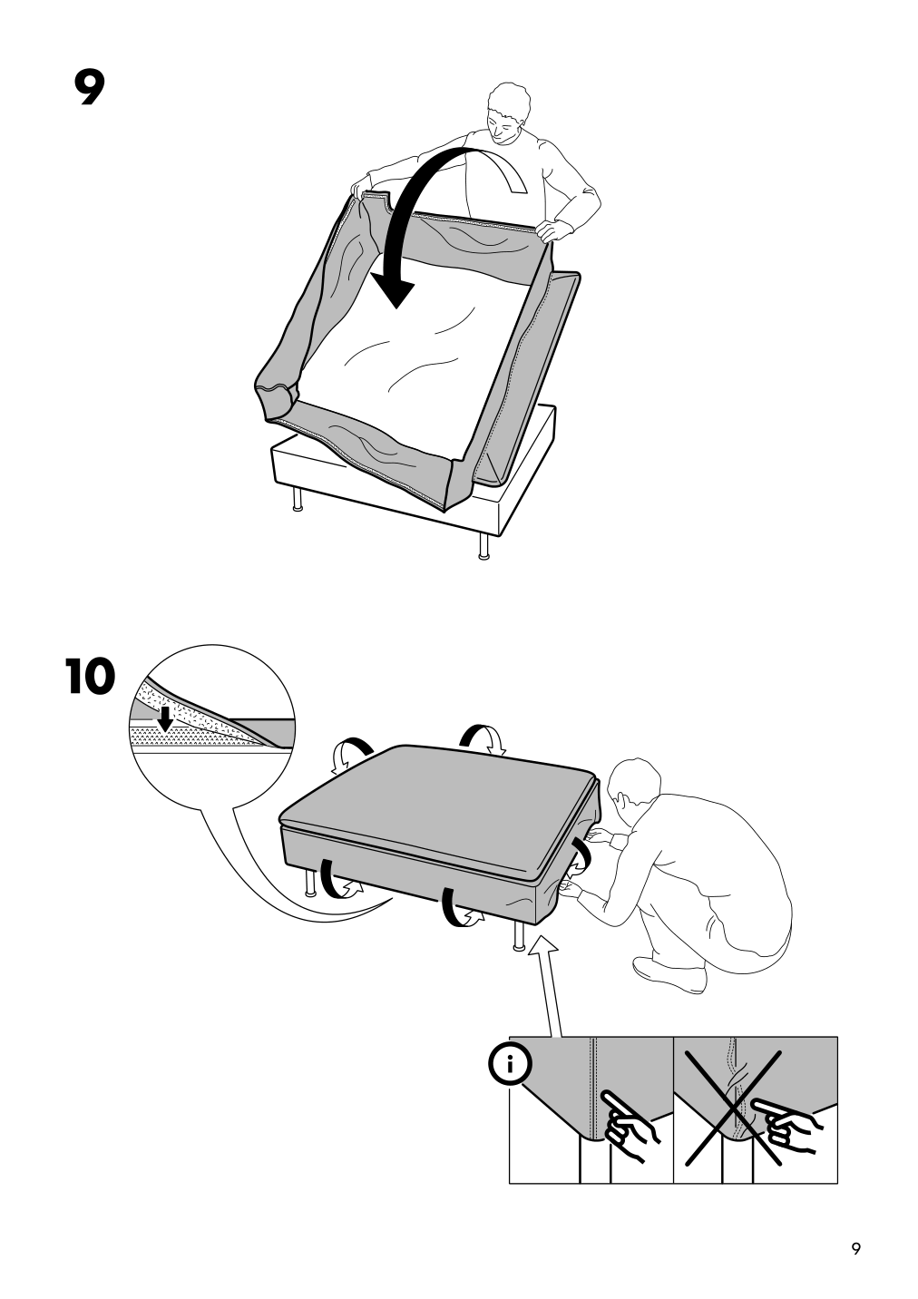 Assembly instructions for IKEA Soederhamn cover for ottoman samsta light pink | Page 9 - IKEA SÖDERHAMN cover for ottoman 803.282.87