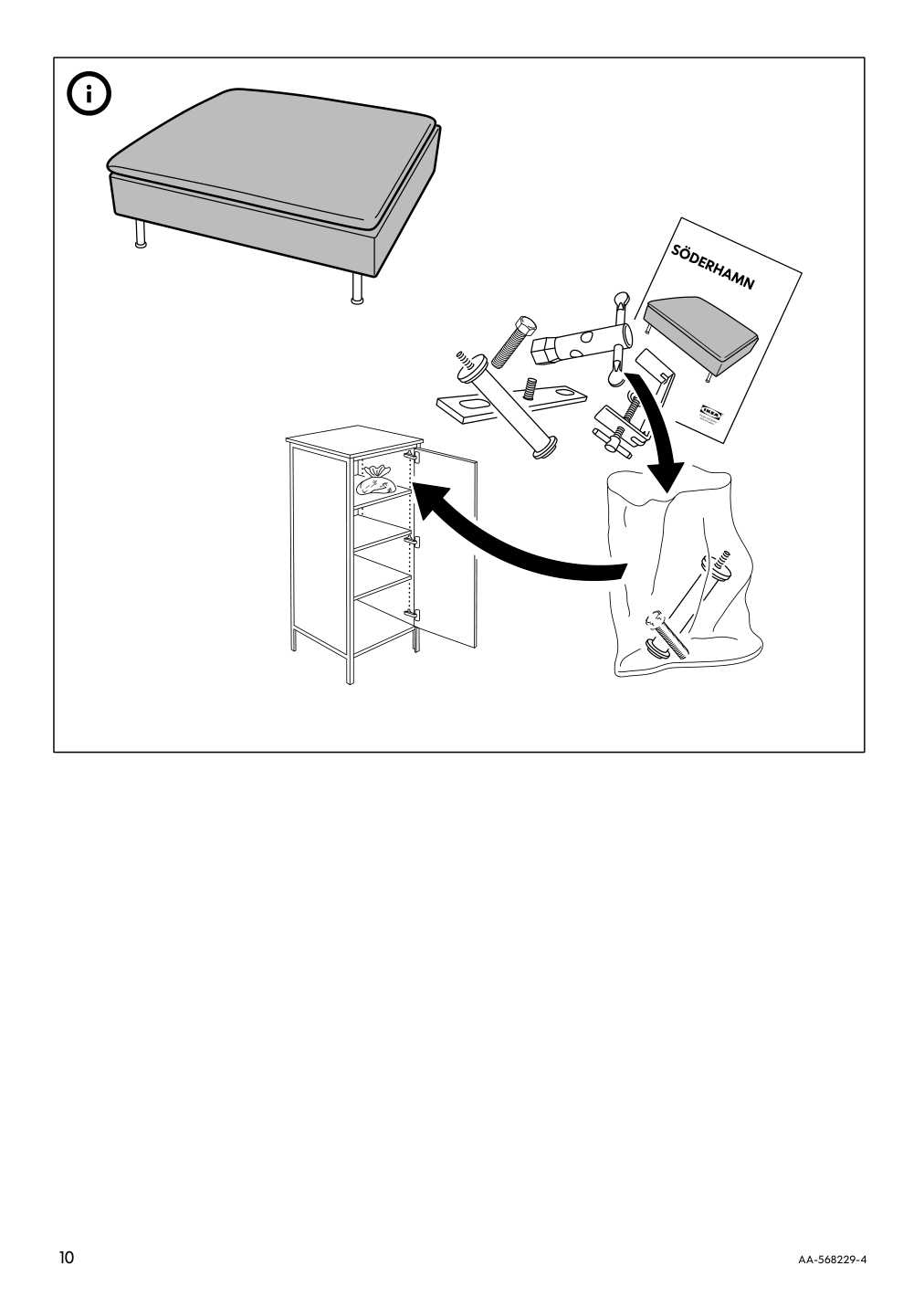 Assembly instructions for IKEA Soederhamn cover for ottoman tonerud red | Page 10 - IKEA SÖDERHAMN ottoman 095.144.44