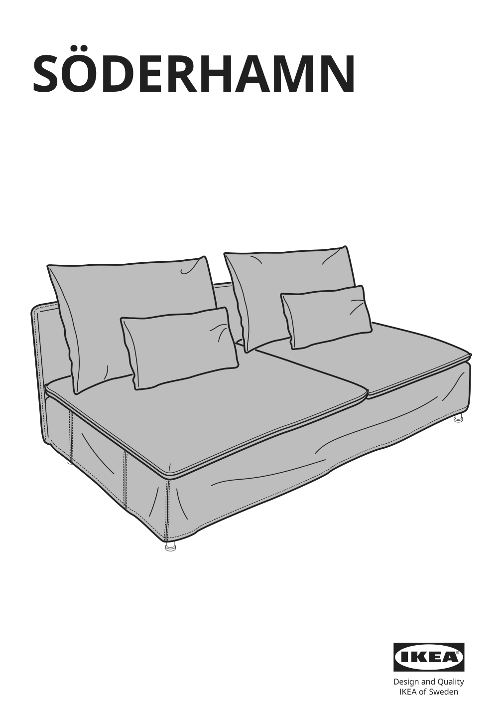 Assembly instructions for IKEA Soederhamn cover for sofa section gransel natural | Page 1 - IKEA SÖDERHAMN sectional, 4-seat with chaise 094.421.50