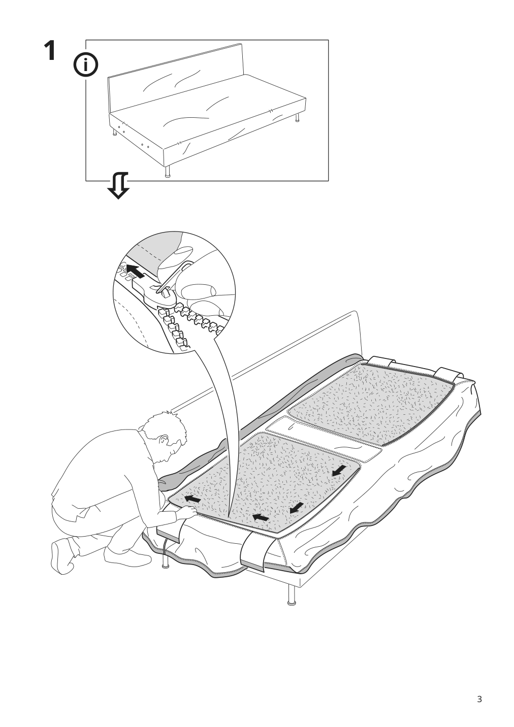 Assembly instructions for IKEA Soederhamn cover for sofa section gransel natural | Page 3 - IKEA SÖDERHAMN sectional, 4-seat with chaise 795.022.92