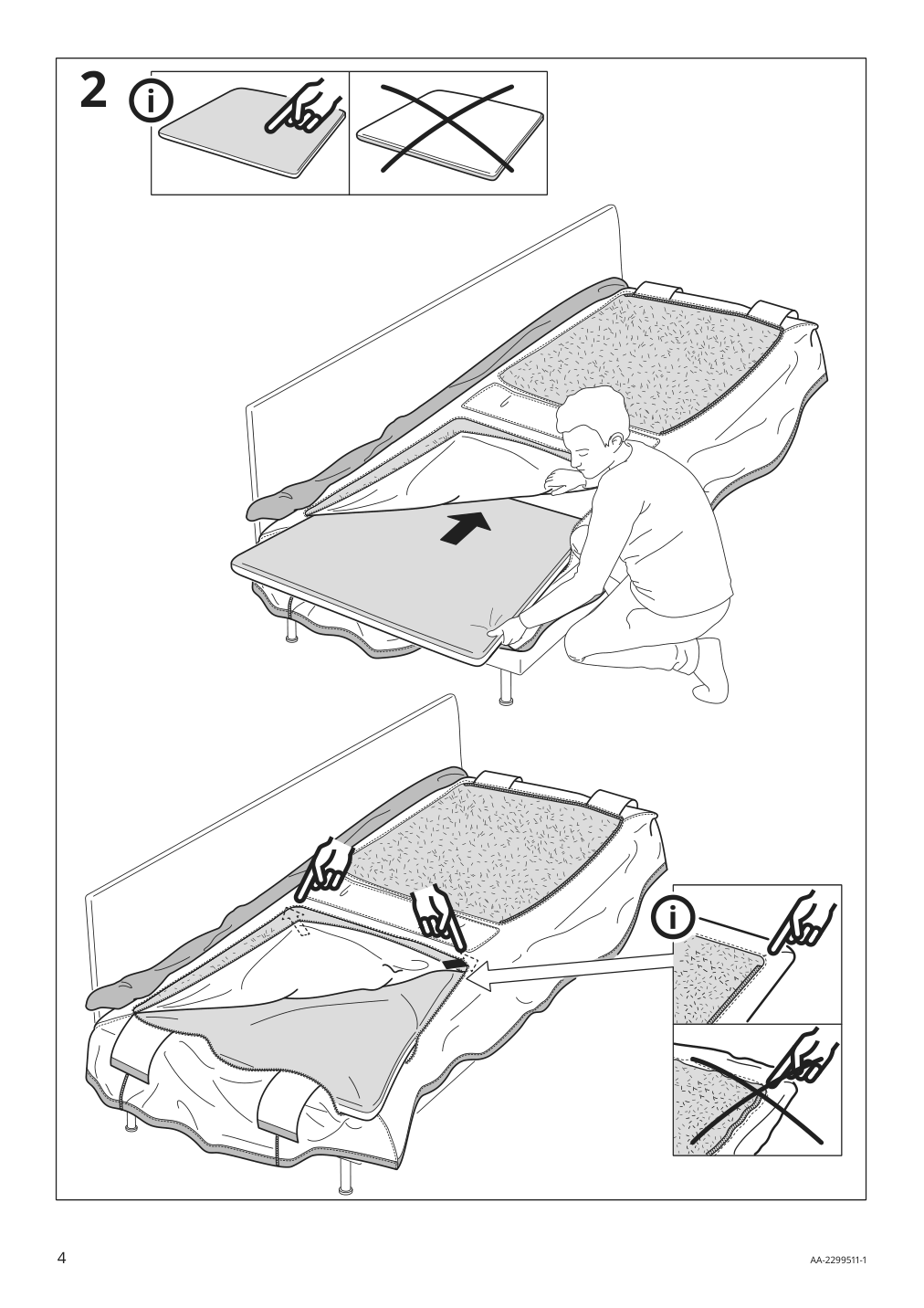 Assembly instructions for IKEA Soederhamn cover for sofa section gransel natural | Page 4 - IKEA SÖDERHAMN sectional, 4-seat with chaise 094.421.50