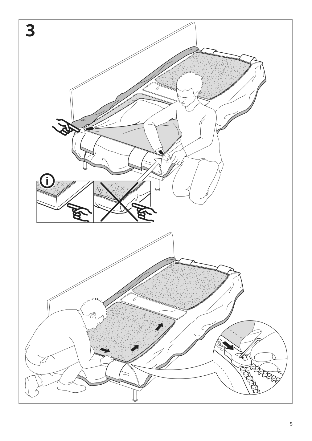 Assembly instructions for IKEA Soederhamn cover for sofa section gransel natural | Page 5 - IKEA SÖDERHAMN sectional, 4-seat with chaise 795.022.92