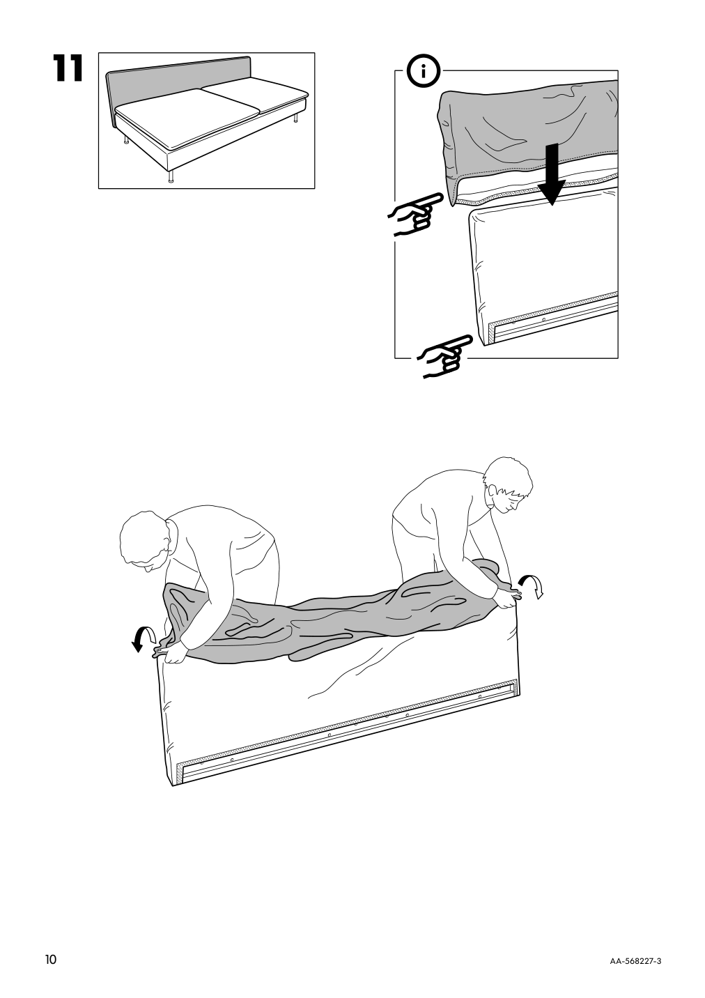 Assembly instructions for IKEA Soederhamn cover for sofa section tonerud gray | Page 10 - IKEA SÖDERHAMN sectional, 4-seat with chaise 994.521.11