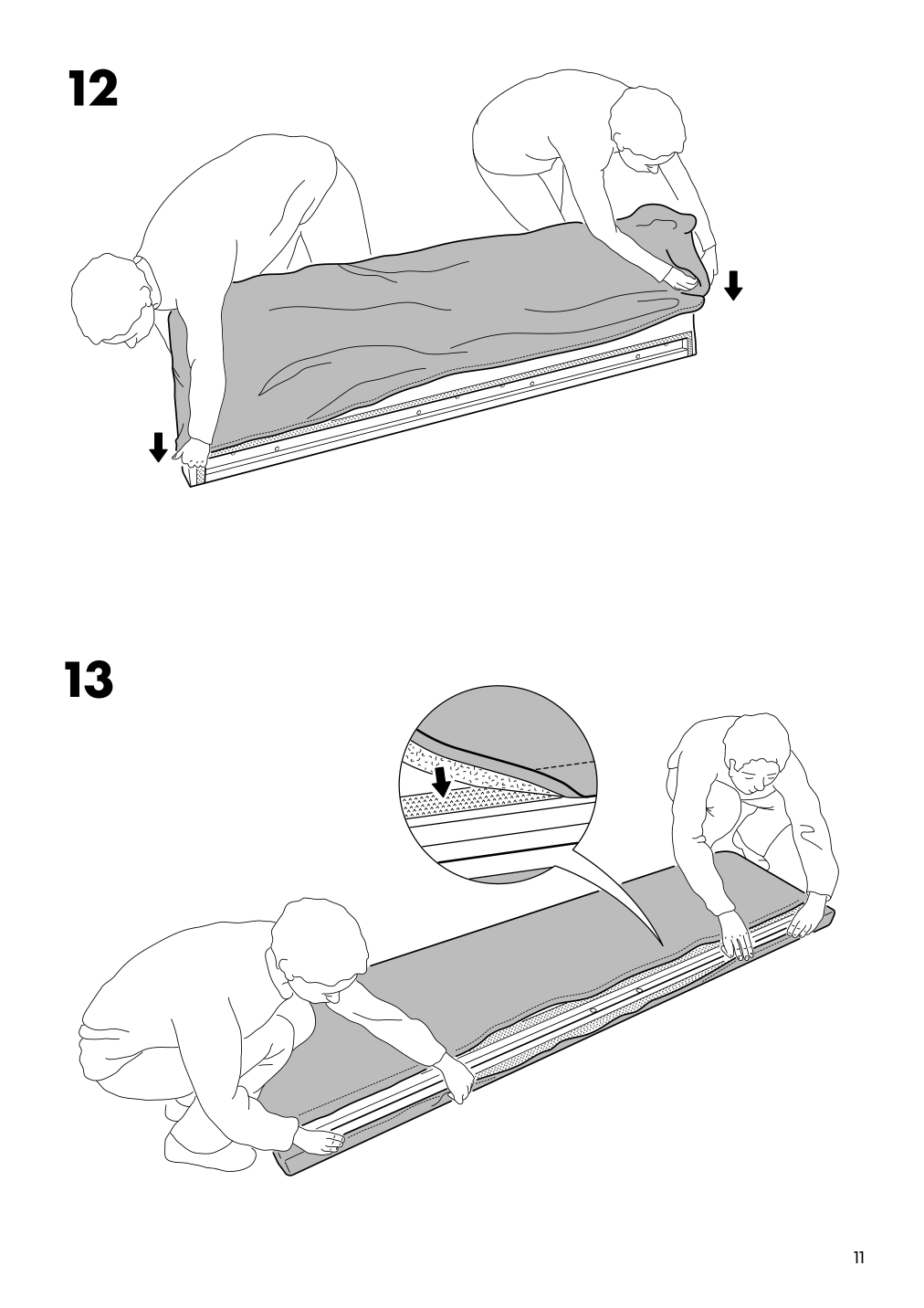 Assembly instructions for IKEA Soederhamn cover for sofa section kelinge gray turquoise | Page 11 - IKEA SÖDERHAMN sectional, 4-seat with chaise 195.290.44