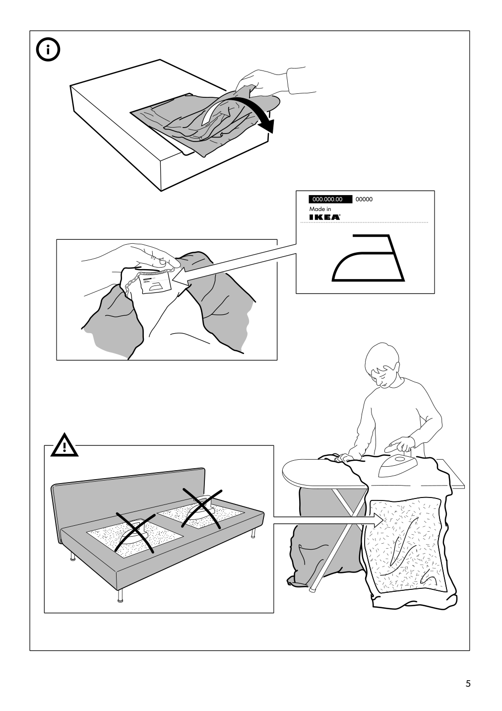 Assembly instructions for IKEA Soederhamn cover for sofa section tonerud gray | Page 5 - IKEA SÖDERHAMN sectional, 4-seat with chaise 994.521.11