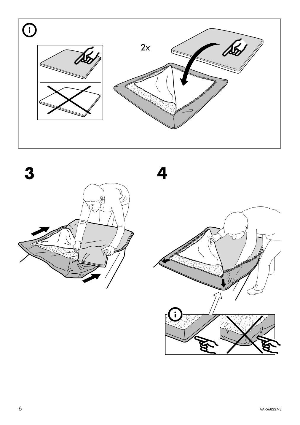 Assembly instructions for IKEA Soederhamn cover for sofa section kelinge gray turquoise | Page 6 - IKEA SÖDERHAMN sectional, 4-seat with chaise 195.290.44