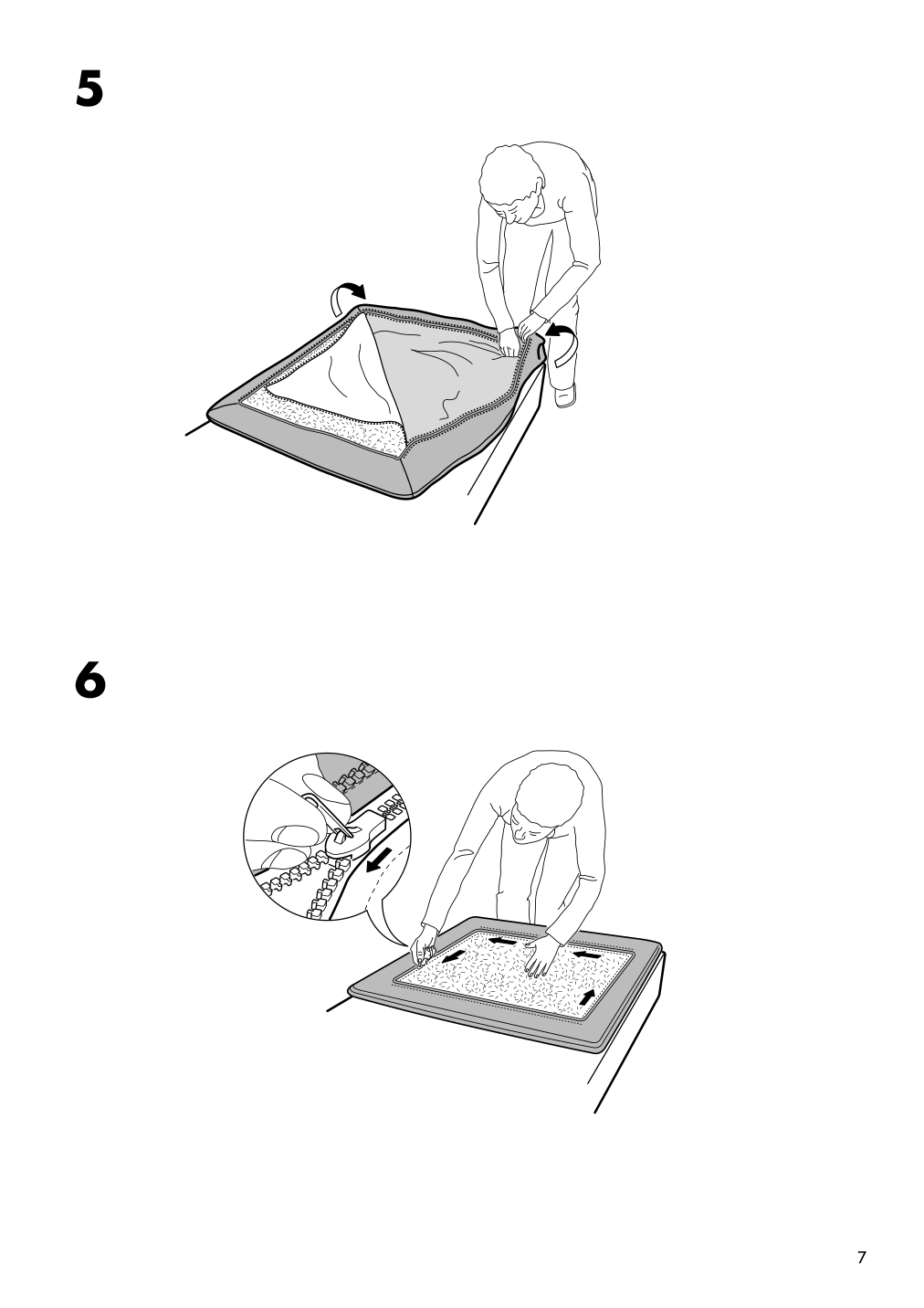 Assembly instructions for IKEA Soederhamn cover for sofa section tonerud gray | Page 7 - IKEA SÖDERHAMN sectional, 4-seat with chaise 994.521.11