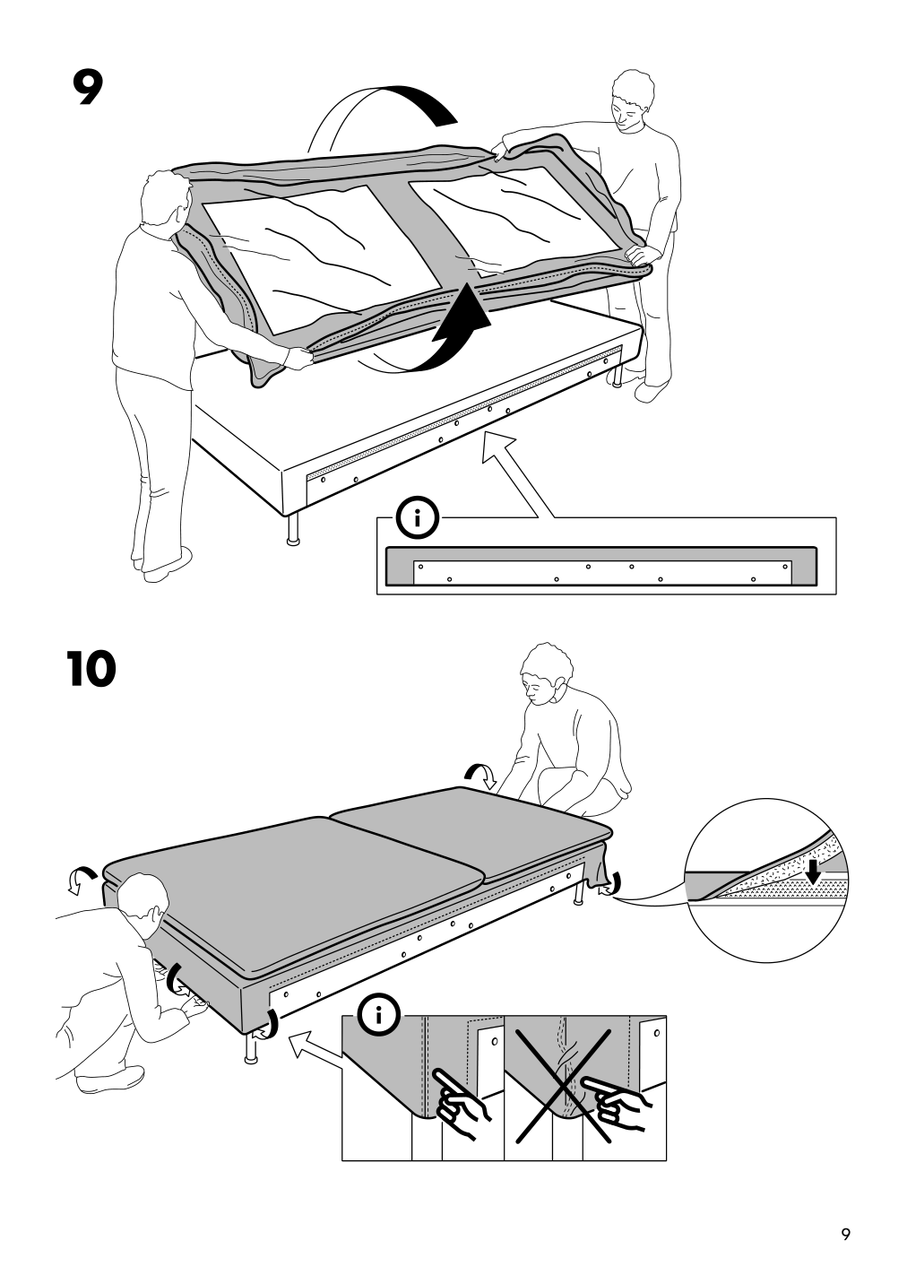 Assembly instructions for IKEA Soederhamn cover for sofa section fridtuna dark gray | Page 9 - IKEA SÖDERHAMN sectional, 5-seat 494.495.93