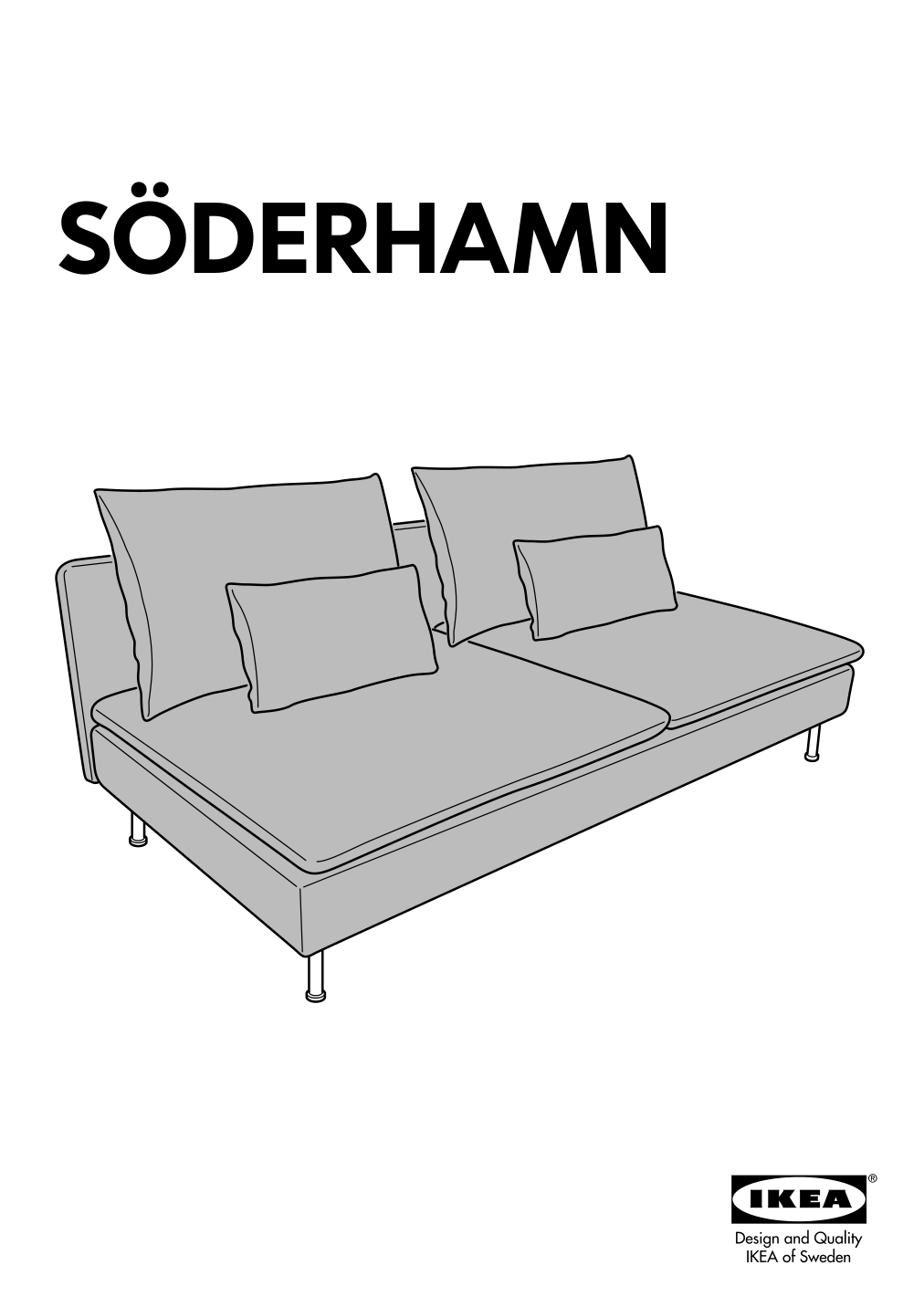 Assembly instructions for IKEA Soederhamn cover for sofa section viarp beige brown | Page 1 - IKEA SÖDERHAMN sectional, 4-seat 293.058.16