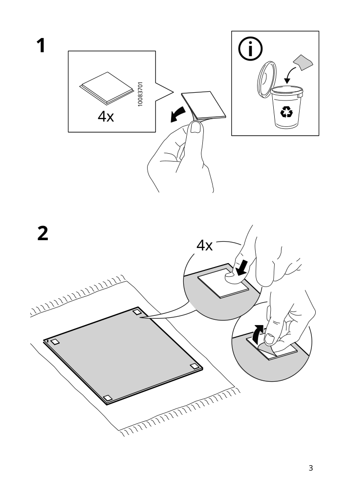 Assembly instructions for IKEA Soetroenn decorative mirror patterned black | Page 3 - IKEA SÖTRÖNN decorative mirror 505.604.71