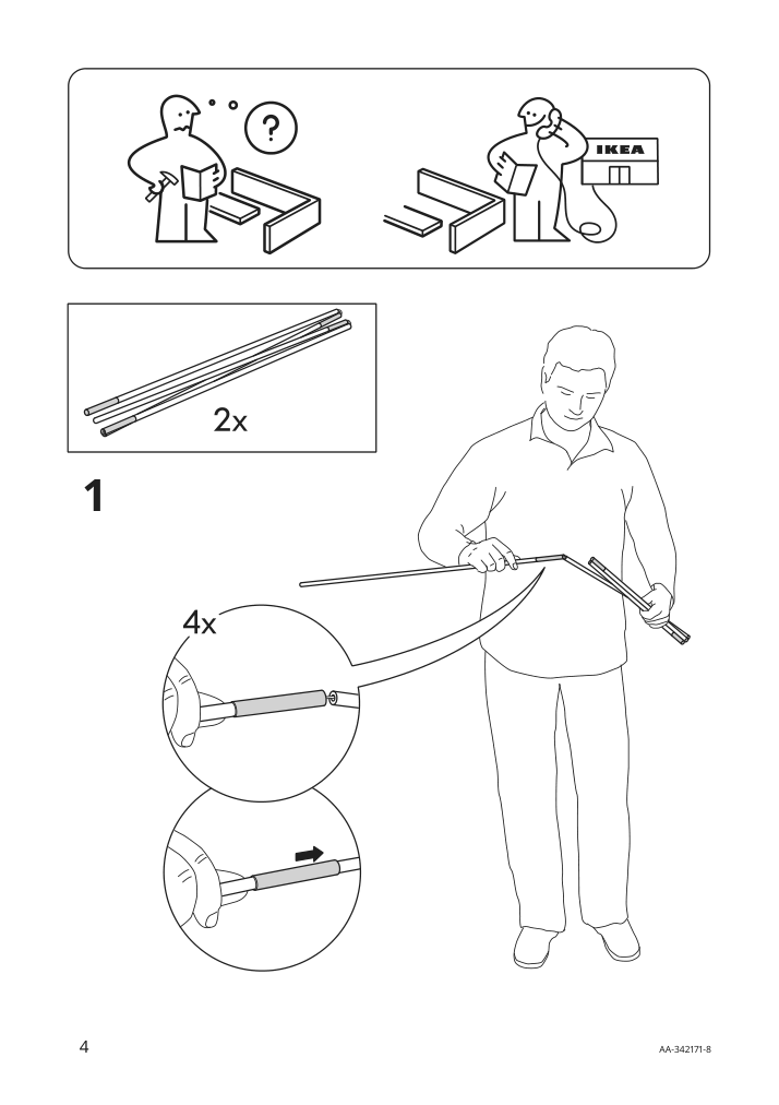 Assembly instructions for IKEA Solig net white | Page 4 - IKEA SOLIG net 101.481.57