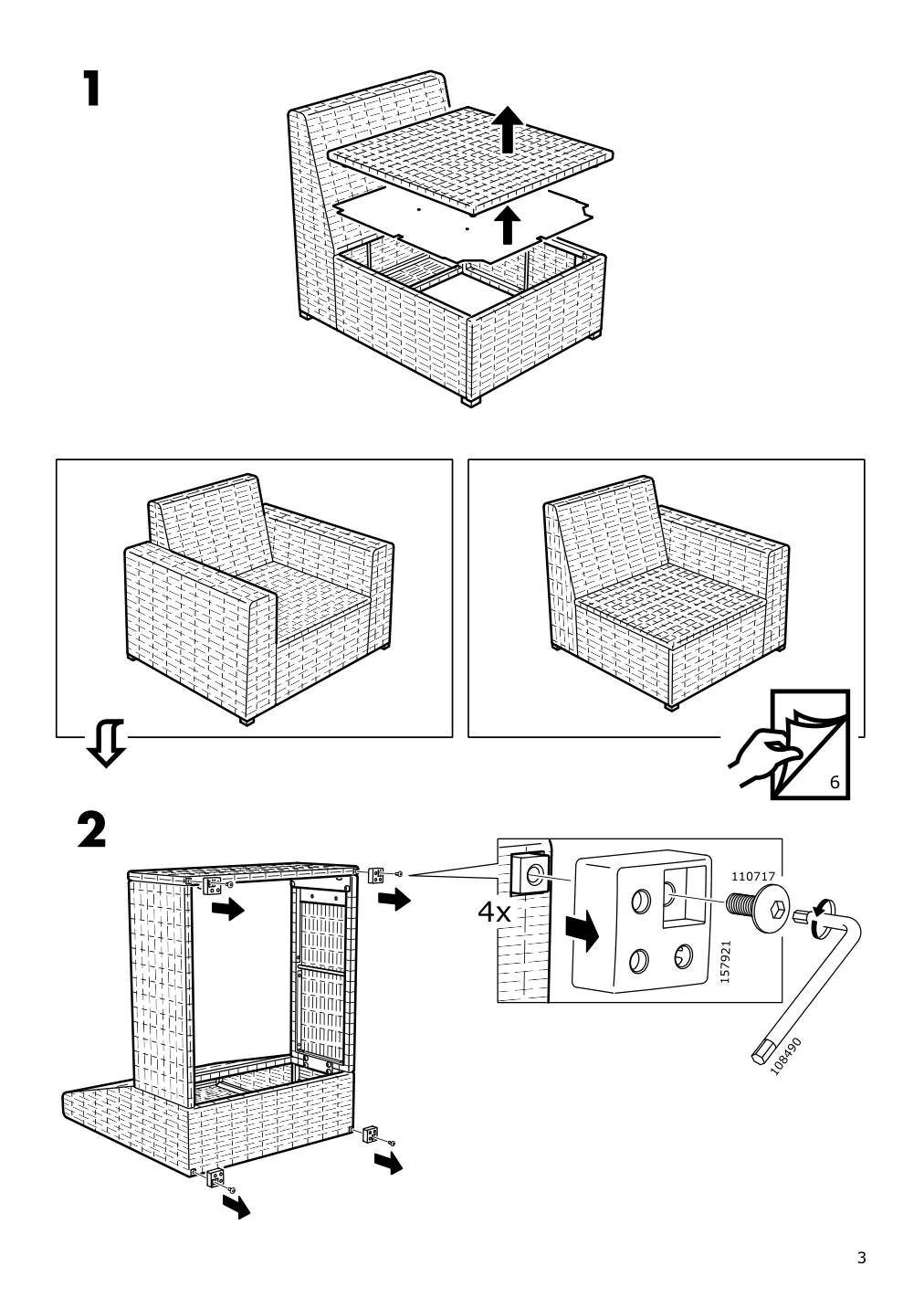 Assembly instructions for IKEA Solleroen armrest outdoor brown | Page 3 - IKEA SOLLERÖN armchair, outdoor 293.083.63