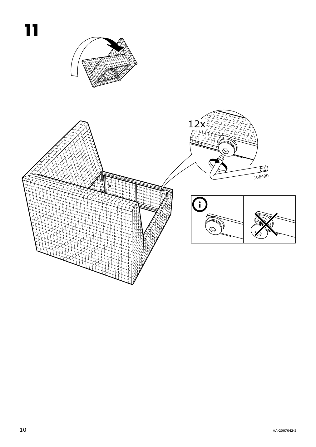 Assembly instructions for IKEA Solleroen corner section outdoor brown | Page 10 - IKEA SOLLERÖN modular corner sofa 3-seat, outdoor 592.526.56