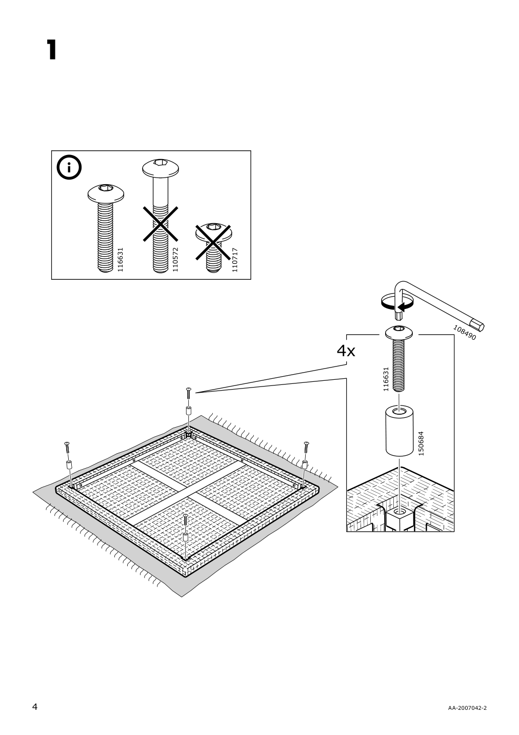 Assembly instructions for IKEA Solleroen corner section outdoor brown | Page 4 - IKEA SOLLERÖN modular corner sofa 3-seat, outdoor 592.526.56