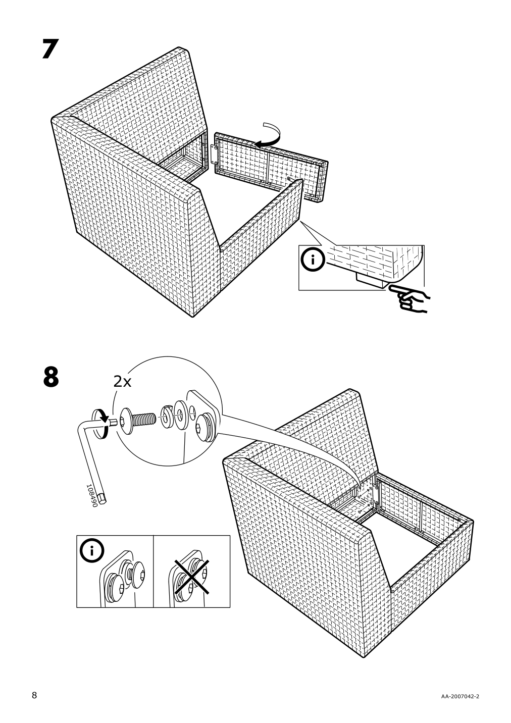 Assembly instructions for IKEA Solleroen corner section outdoor brown | Page 8 - IKEA SOLLERÖN modular corner sofa 3-seat, outdoor 592.526.56