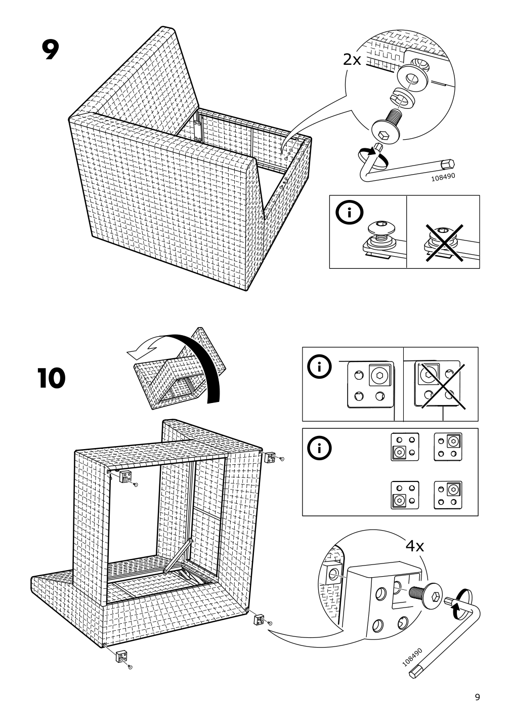 Assembly instructions for IKEA Solleroen corner section outdoor brown | Page 9 - IKEA SOLLERÖN modular corner sofa 3-seat, outdoor 592.526.56