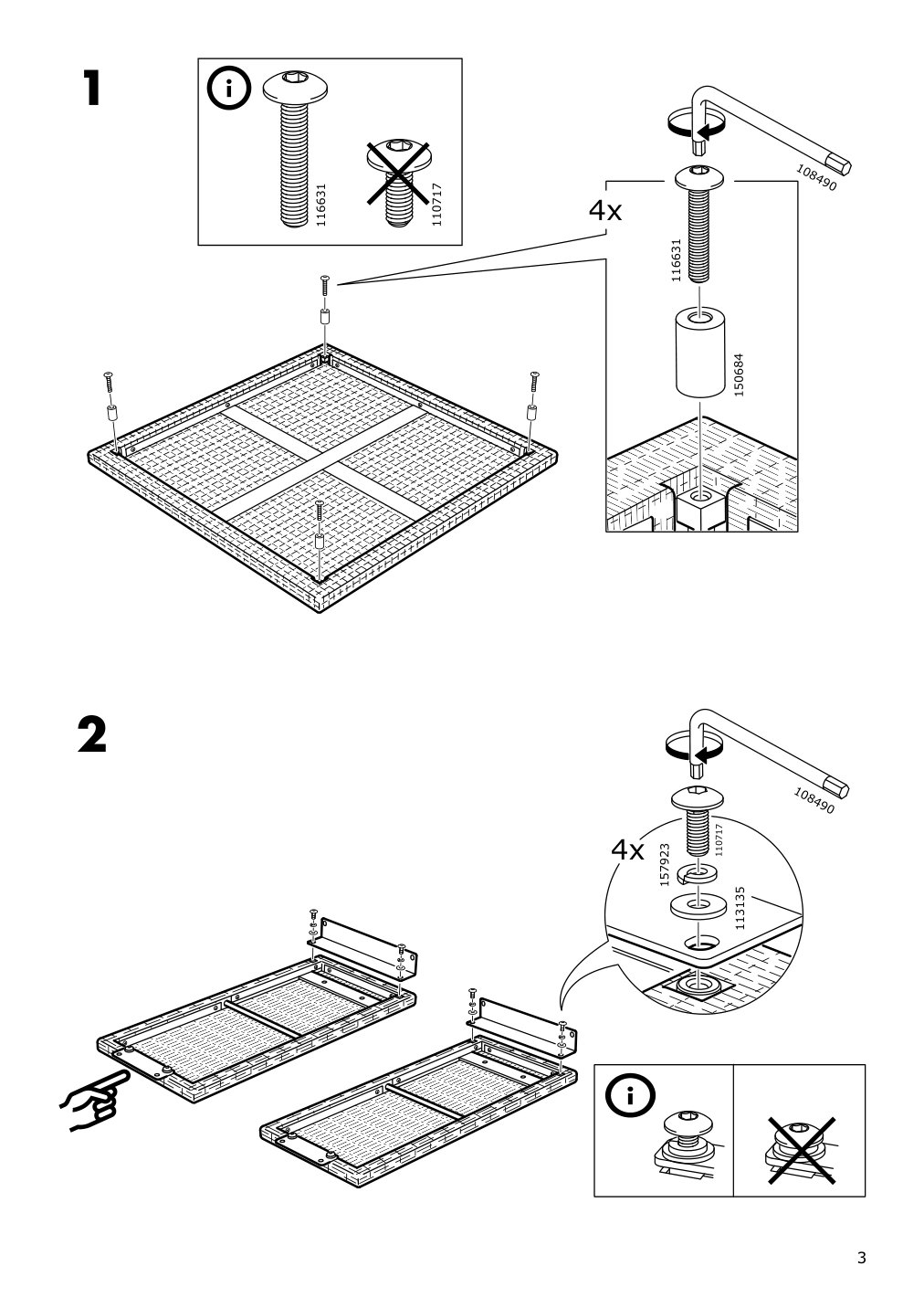 Assembly instructions for IKEA Solleroen one seat section outdoor brown | Page 3 - IKEA SOLLERÖN armchair, outdoor 293.083.63