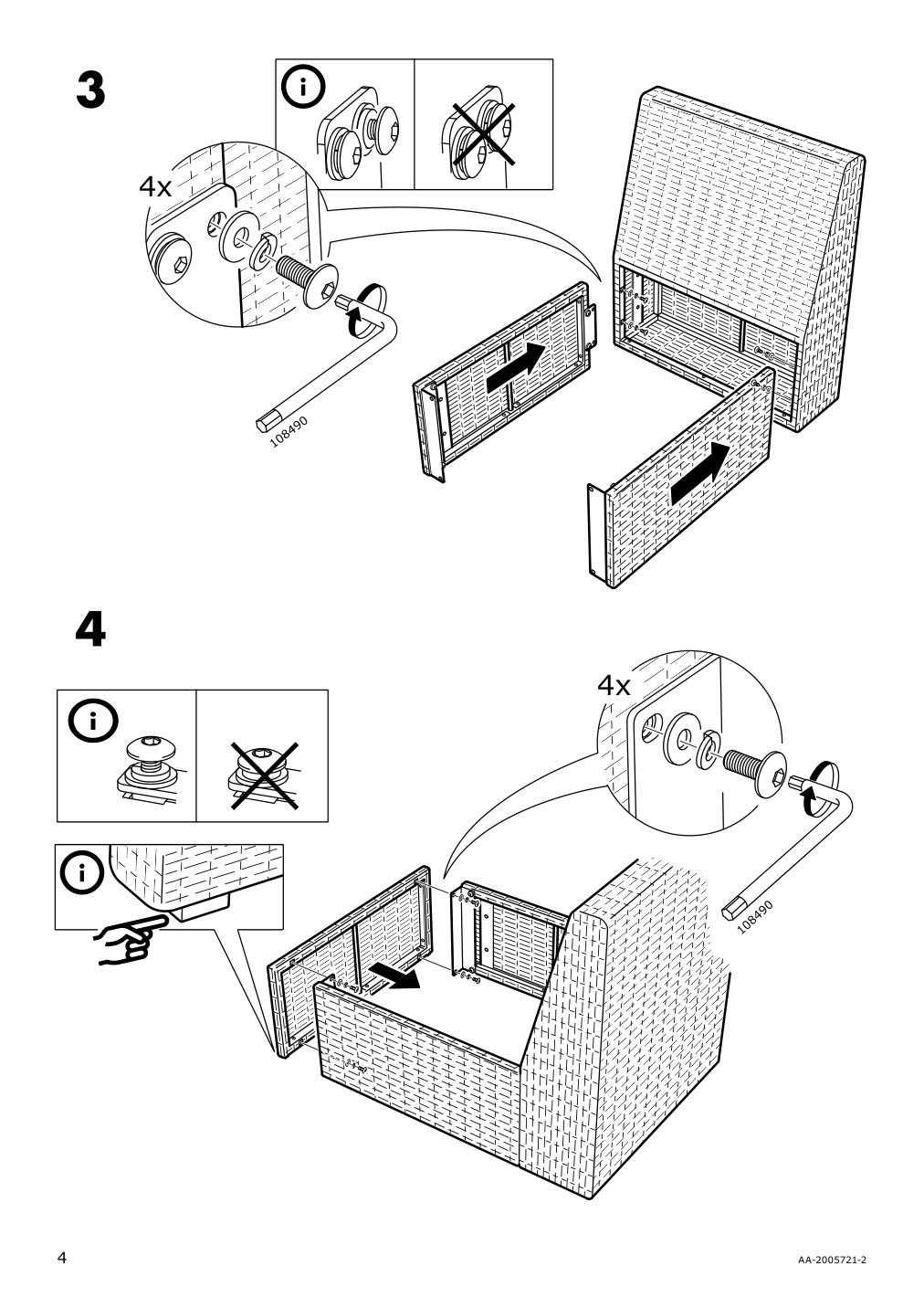 Assembly instructions for IKEA Solleroen one seat section outdoor brown | Page 4 - IKEA SOLLERÖN armchair, outdoor 293.083.63