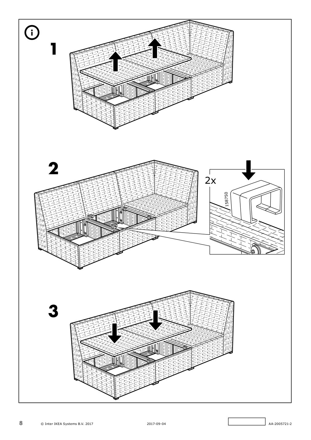 Assembly instructions for IKEA Solleroen one seat section outdoor brown | Page 8 - IKEA SOLLERÖN armchair, outdoor 293.083.63