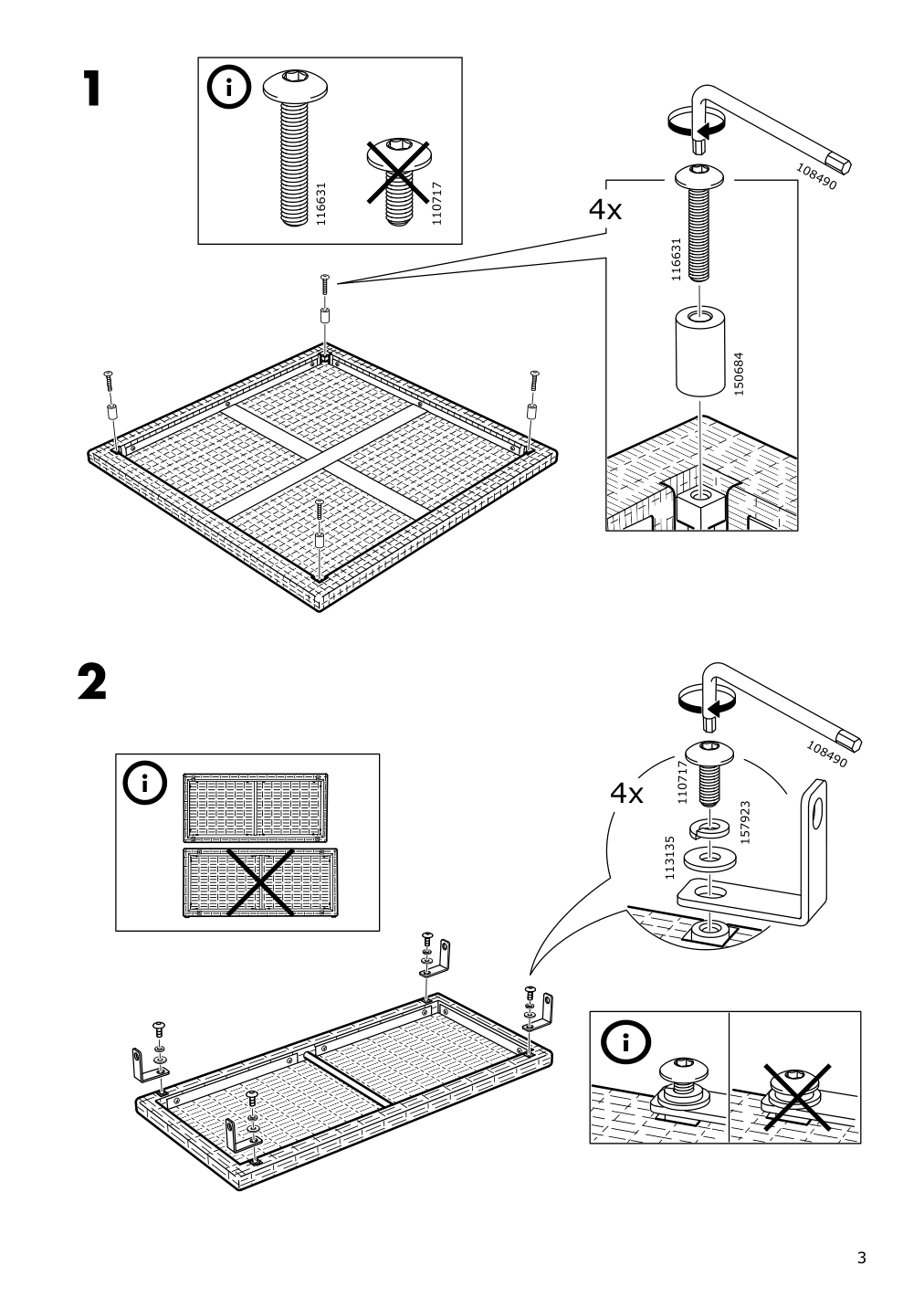 Assembly instructions for IKEA Solleroen stool outdoor brown | Page 3 - IKEA SOLLERÖN 3-seat modular sofa, outdoor 392.527.04