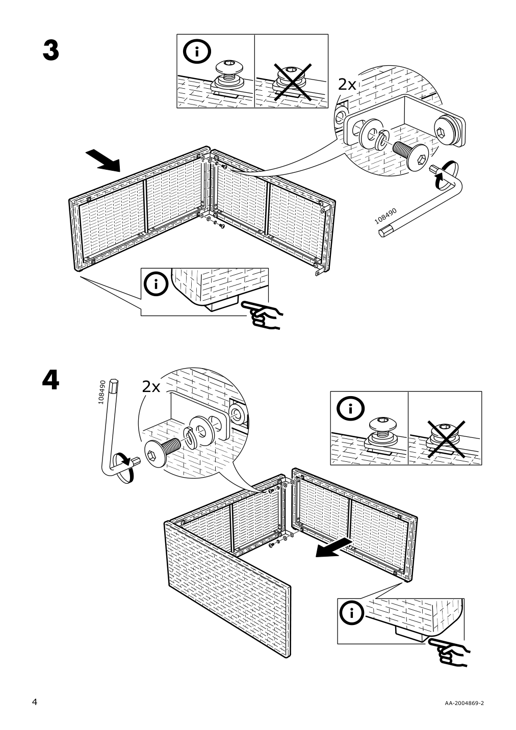 Assembly instructions for IKEA Solleroen stool outdoor brown | Page 4 - IKEA SOLLERÖN 3-seat modular sofa, outdoor 392.527.04