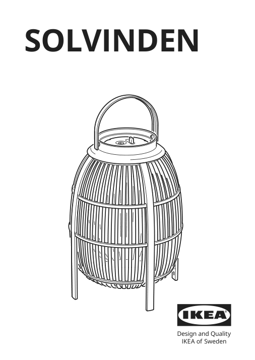 Assembly instructions for IKEA Solvinden led floor lamp battery operated outdoor | Page 1 - IKEA SOLVINDEN LED floor lamp 005.705.90