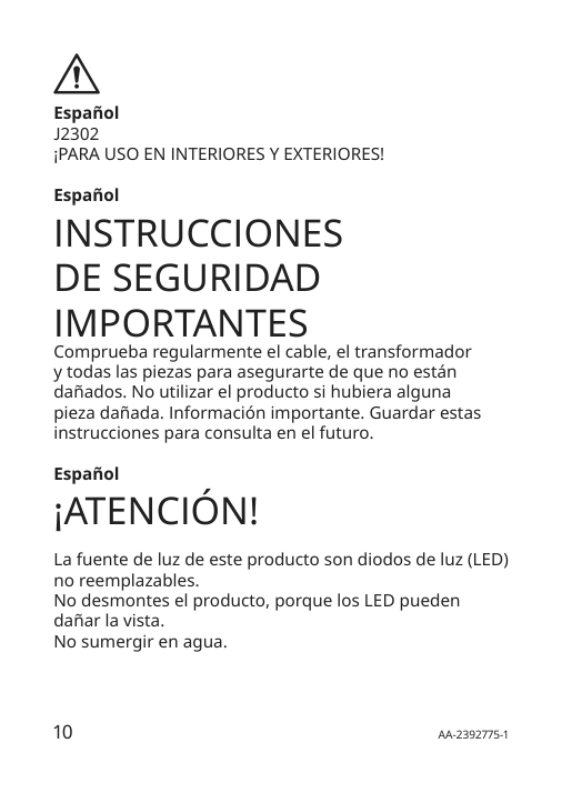 Assembly instructions for IKEA Solvinden led floor lamp battery operated outdoor | Page 10 - IKEA SOLVINDEN LED floor lamp 005.705.90