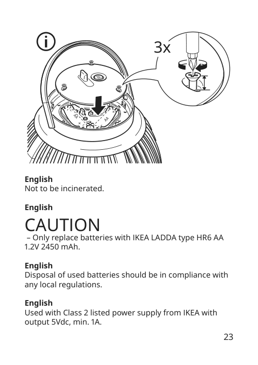 Assembly instructions for IKEA Solvinden led floor lamp battery operated outdoor | Page 23 - IKEA SOLVINDEN LED floor lamp 005.705.90