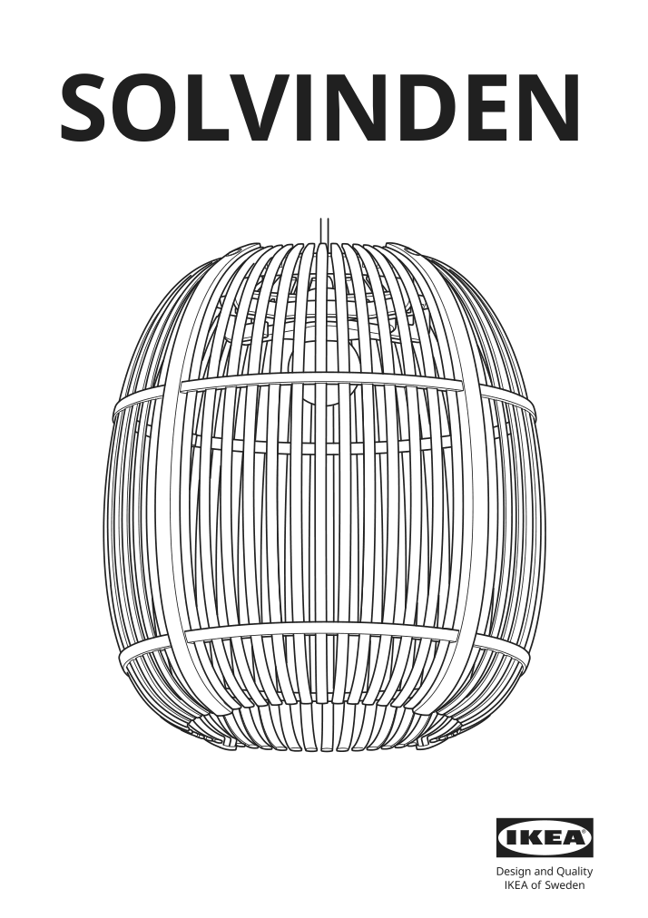 Assembly instructions for IKEA Solvinden led pendant lamp outdoor oval | Page 1 - IKEA SOLVINDEN LED pendant lamp 105.718.34