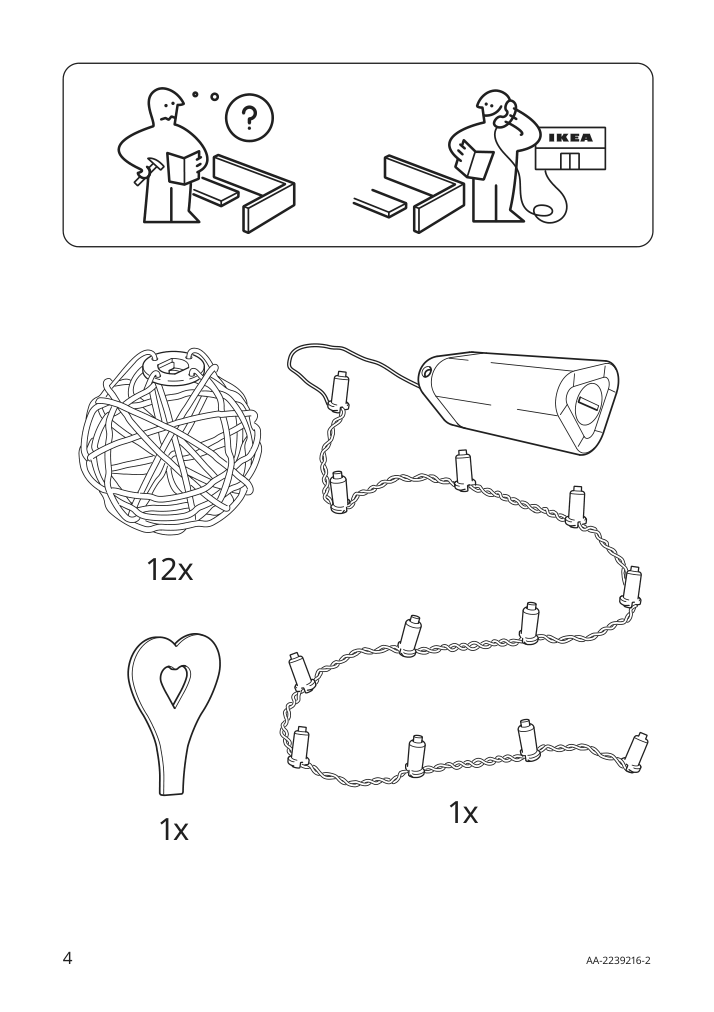 Assembly instructions for IKEA Solvinden led string light with 12 lights battery operated beige | Page 4 - IKEA SOLVINDEN LED string light with 12 lights 105.705.99