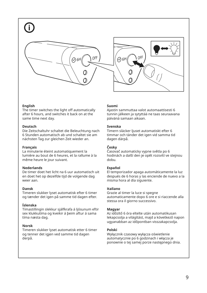 Assembly instructions for IKEA Solvinden led string light with 12 lights battery operated outdoor mini headlight blue | Page 9 - IKEA SOLVINDEN LED string light with 12 lights 204.845.82