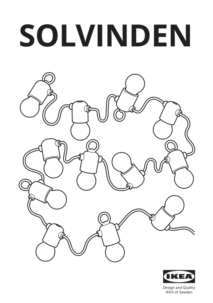 Assembly instructions for IKEA Solvinden led string light with 12 lights battery operated outdoor multicolor | Page 1 - IKEA SOLVINDEN LED string light with 12 lights 204.845.63