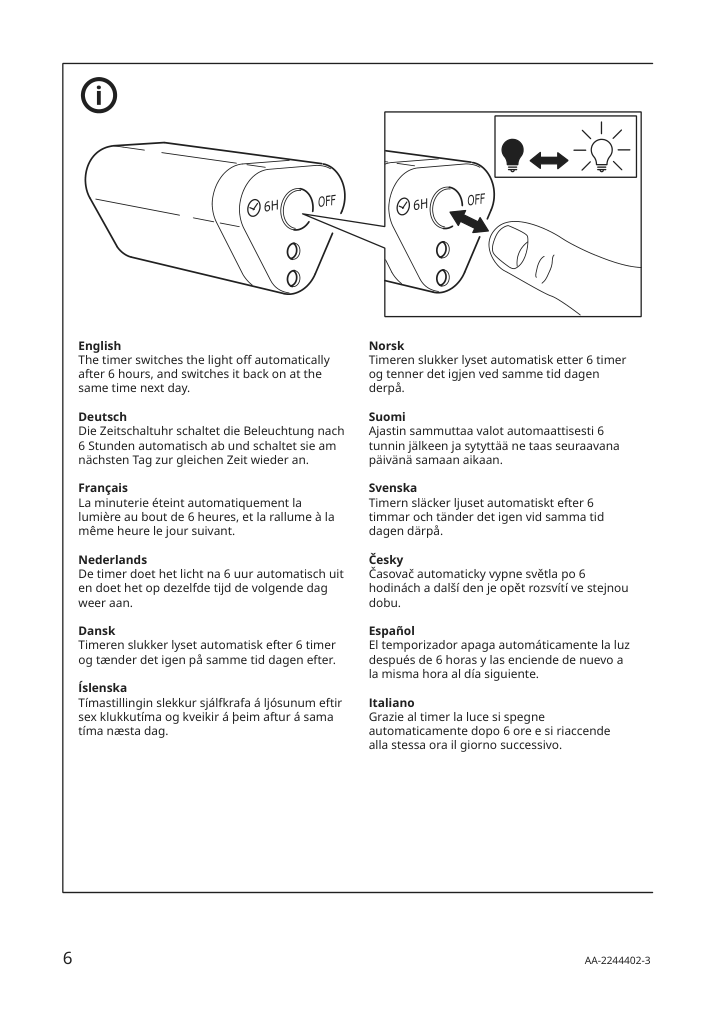 Assembly instructions for IKEA Solvinden led string light with 12 lights battery operated outdoor multicolor | Page 6 - IKEA SOLVINDEN LED string light with 12 lights 204.845.63