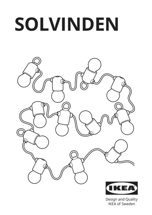 Assembly instructions for IKEA Solvinden led string light with 12 lights battery operated outdoor multicolor | Page 1 - IKEA SOLVINDEN LED string light with 12 lights 305.705.98