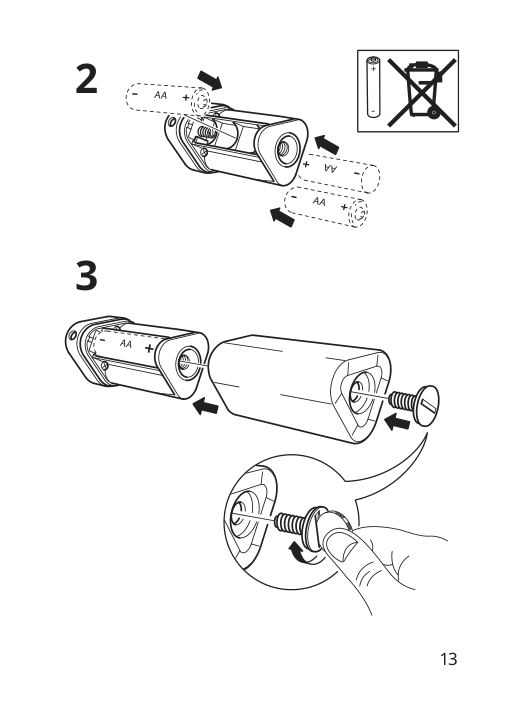 Assembly instructions for IKEA Solvinden led string light with 12 lights battery operated outdoor multicolor | Page 13 - IKEA SOLVINDEN LED string light with 12 lights 305.705.98