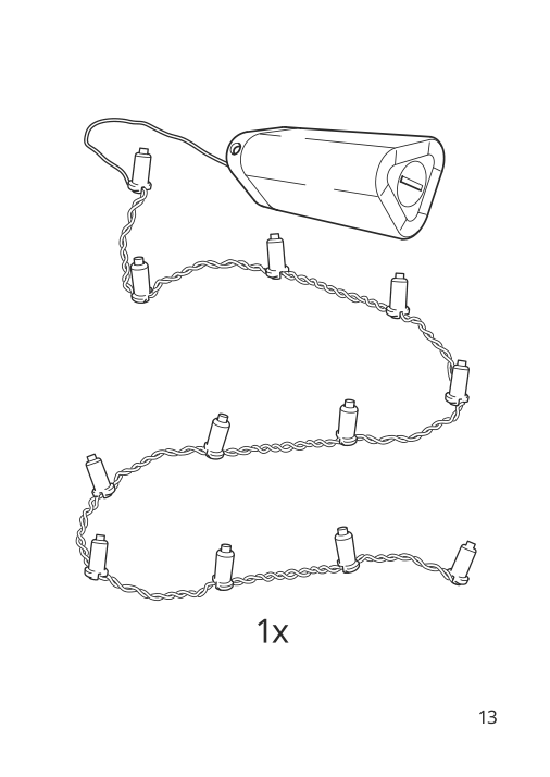 Assembly instructions for IKEA Solvinden led string light with 12 lights outdoor battery operated yellow waves | Page 13 - IKEA SOLVINDEN LED string light with 12 lights 605.705.87