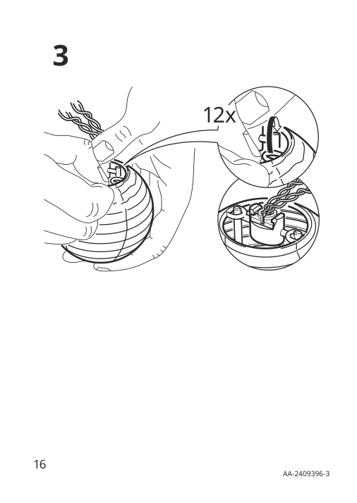 Assembly instructions for IKEA Solvinden led string light with 12 lights outdoor battery operated yellow waves | Page 16 - IKEA SOLVINDEN LED string light with 12 lights 605.705.87