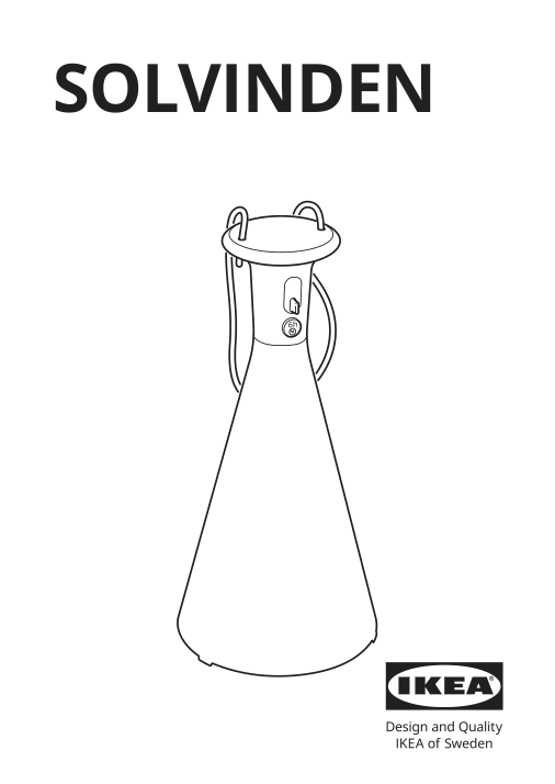 Assembly instructions for IKEA Solvinden led table lamp battery operated outdoor cone shaped white | Page 1 - IKEA SOLVINDEN LED table lamp 705.718.88