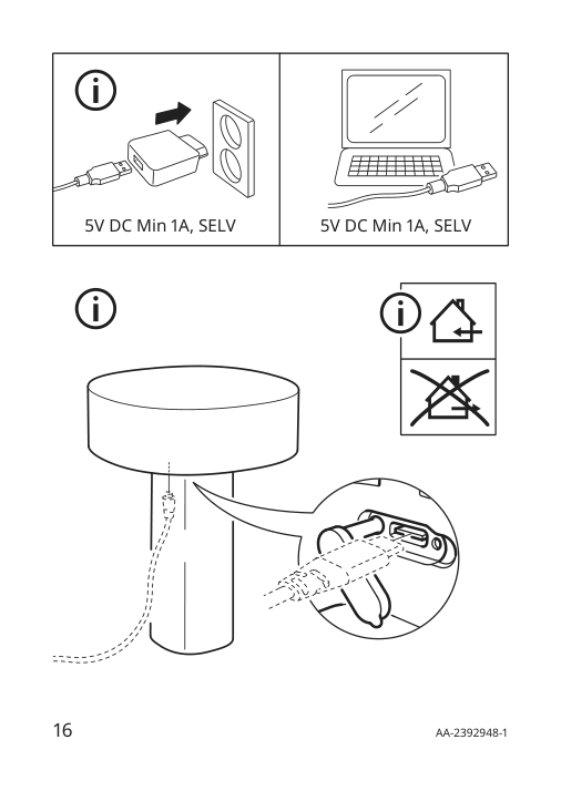 Assembly instructions for IKEA Solvinden led table lamp battery operated outdoor white | Page 16 - IKEA SOLVINDEN LED table lamp 405.719.03