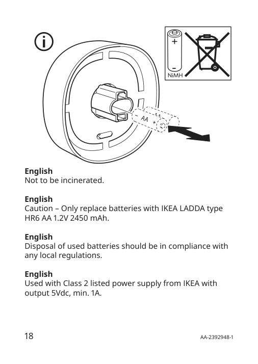 Assembly instructions for IKEA Solvinden led table lamp battery operated outdoor white | Page 18 - IKEA SOLVINDEN LED table lamp 405.719.03