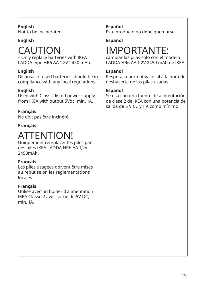 Assembly instructions for IKEA Solvinden led table lamp battery operated outdoor | Page 15 - IKEA SOLVINDEN LED table lamp 005.705.71