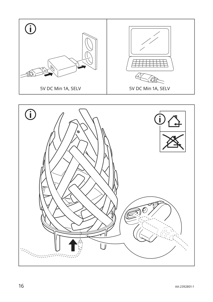 Assembly instructions for IKEA Solvinden led table lamp battery operated outdoor | Page 16 - IKEA SOLVINDEN LED table lamp 005.705.71