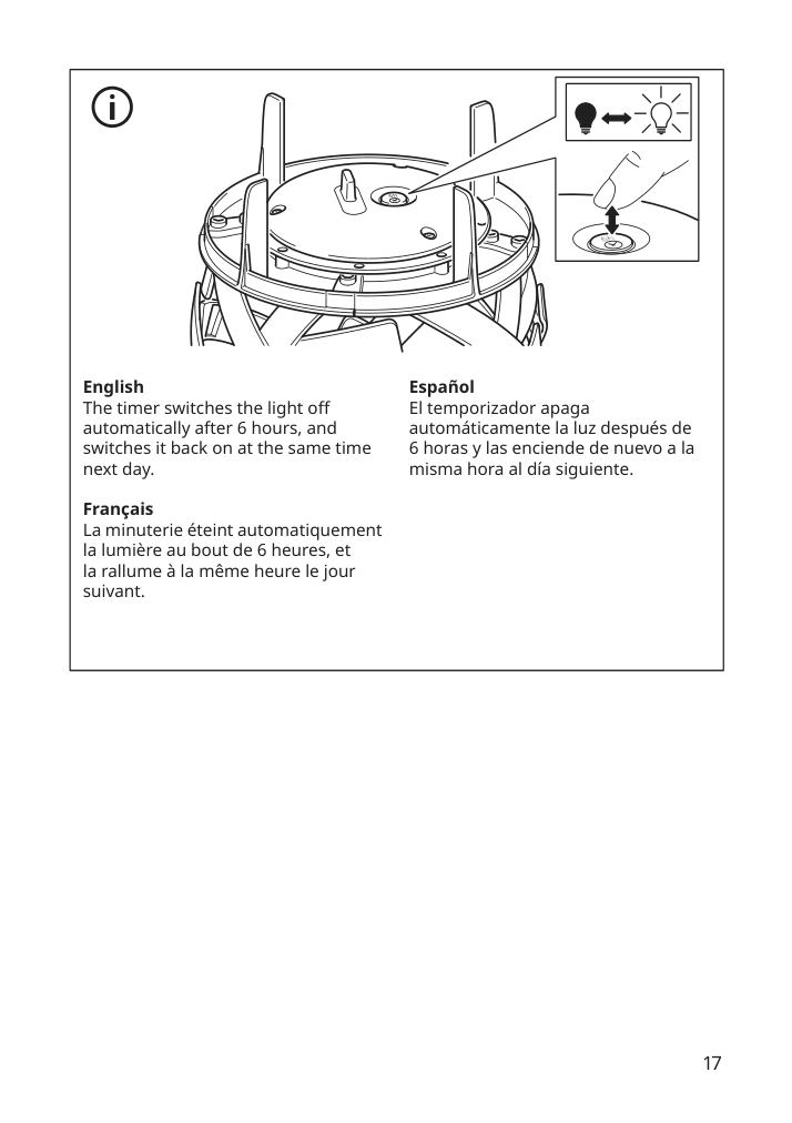 Assembly instructions for IKEA Solvinden led table lamp battery operated outdoor | Page 17 - IKEA SOLVINDEN LED table lamp 005.705.71