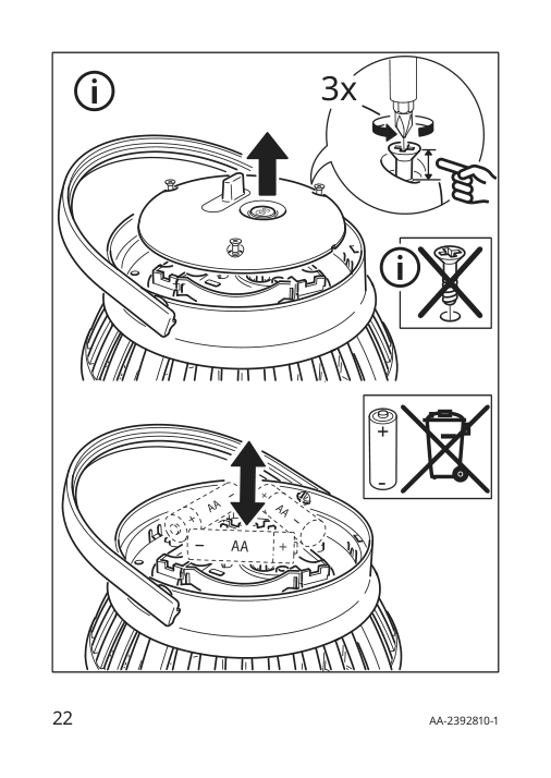 Assembly instructions for IKEA Solvinden led table lamp battery operated outdoor | Page 22 - IKEA SOLVINDEN LED table lamp 605.705.73