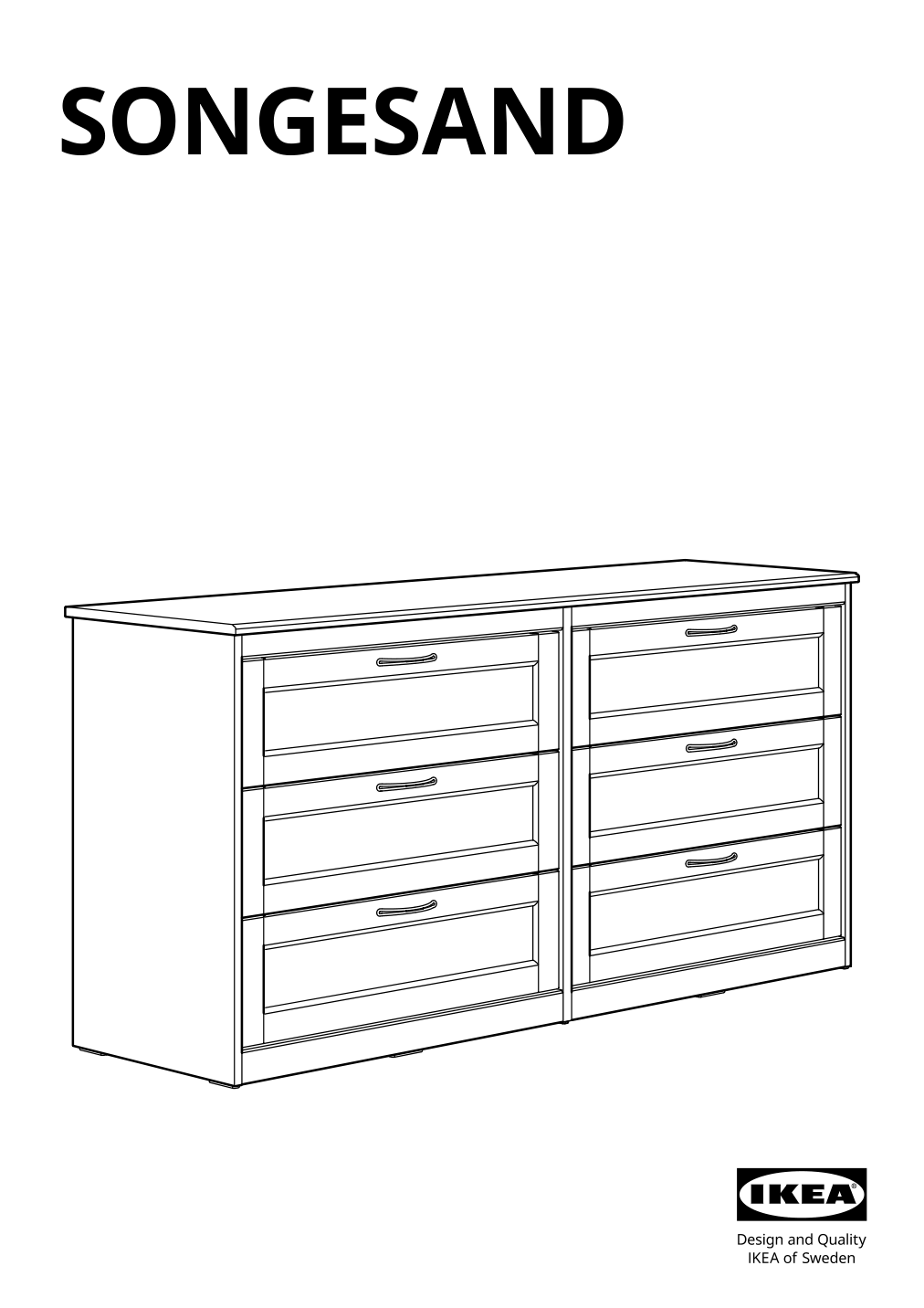 Assembly instructions for IKEA Songesand 6 drawer dresser | Page 1 - IKEA SONGESAND 6-drawer dresser 505.728.36