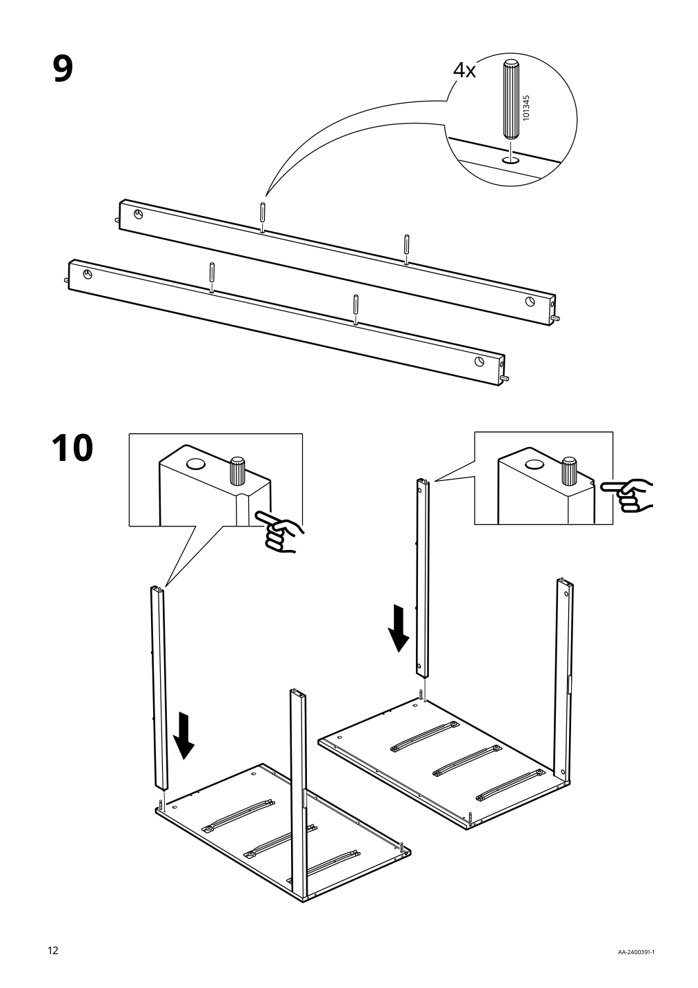 Assembly instructions for IKEA Songesand 6 drawer dresser | Page 12 - IKEA SONGESAND 6-drawer dresser 505.728.36