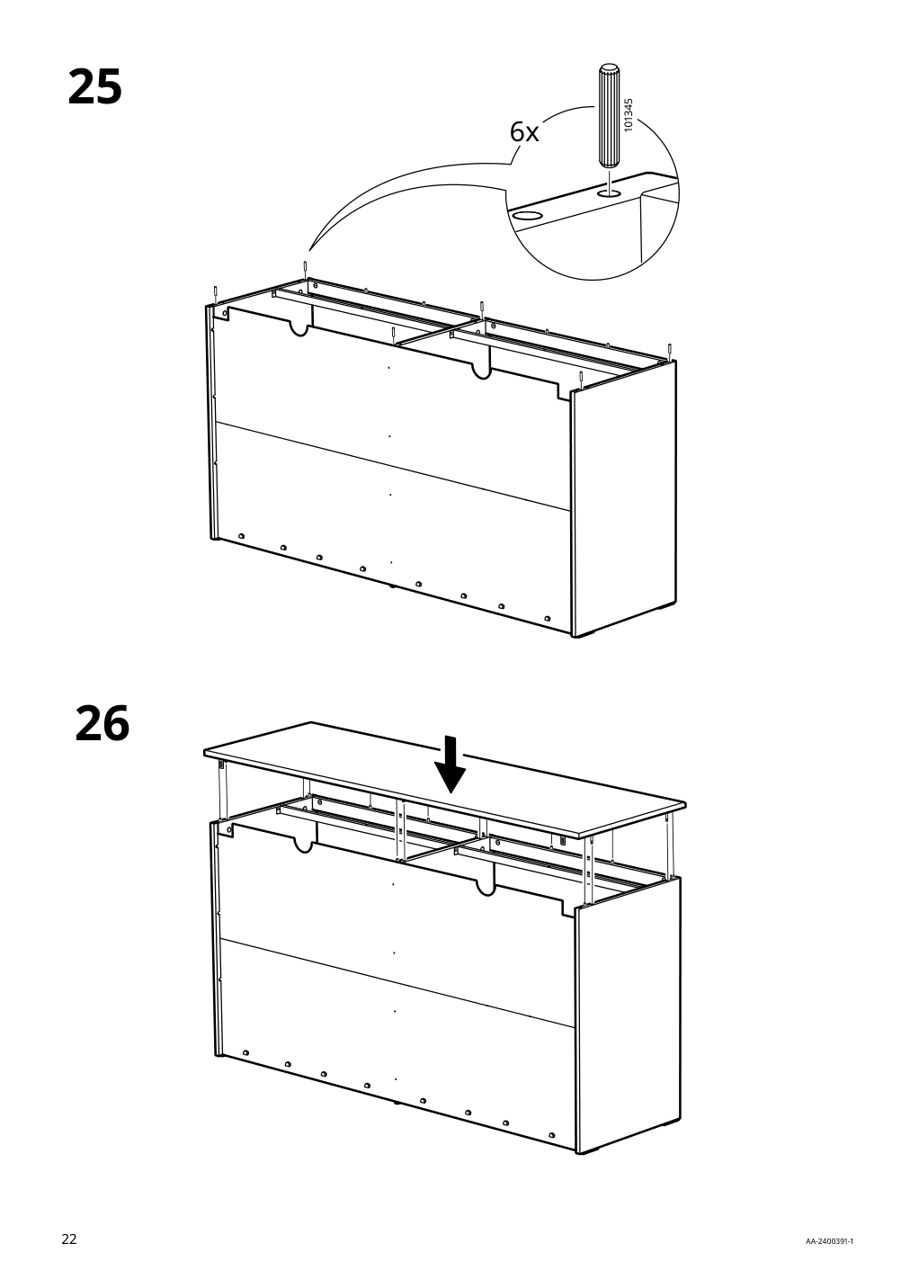 Assembly instructions for IKEA Songesand 6 drawer dresser | Page 22 - IKEA SONGESAND 6-drawer dresser 505.728.36