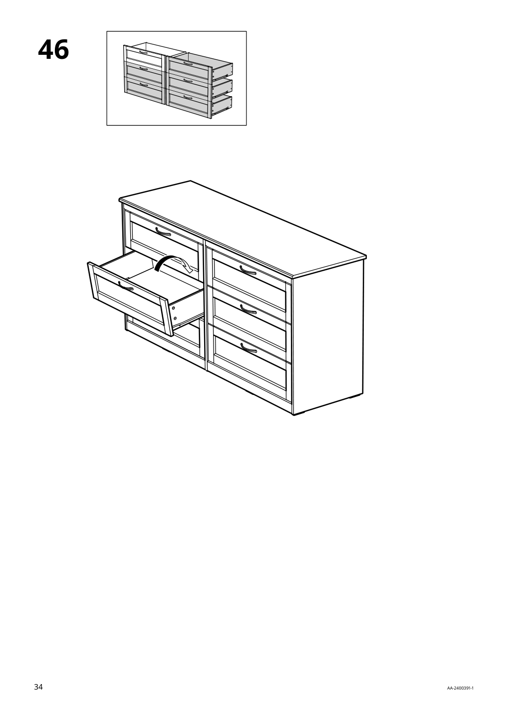 Assembly instructions for IKEA Songesand 6 drawer dresser | Page 34 - IKEA SONGESAND 6-drawer dresser 505.728.36