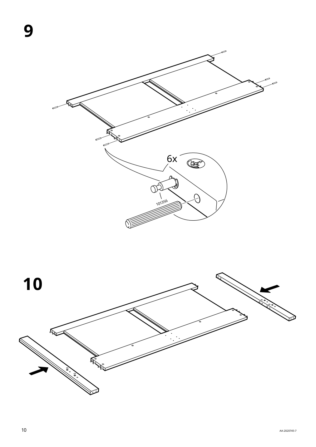 Assembly instructions for IKEA Songesand bed frame brown | Page 10 - IKEA SONGESAND bed frame with 2 storage boxes 392.411.12