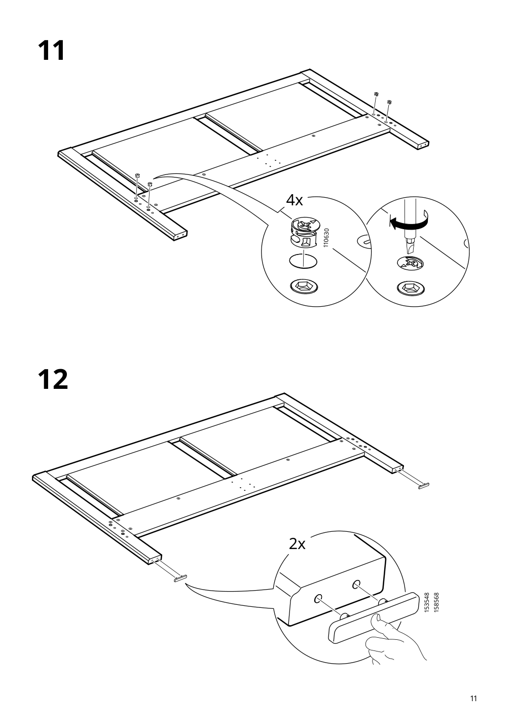 Assembly instructions for IKEA Songesand bed frame brown | Page 11 - IKEA SONGESAND bed frame with 4 storage boxes 792.411.72